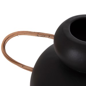 76290 ΔΙΑΚΟΣΜΗΤΙΚΟ ΒΑΖΟ MIBO HM4688.01S ΤΕΡΑΚΟΤΑ ΜΑΥΡH--ΧΕΡΟΥΛΙΑ ΦΥΣΙΚΟ RATTAN 27x15x20Υεκ