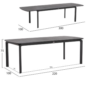 76293 ΣΕΤ ΤΡΑΠΕΖΑΡΙΑΣ ΕΞ.ΧΩΡΟΥ 6 ΘΕΣΕΩΝ ELARA HM10726.01 ΓΚΡΙ ΑΛΟΥΜΙΝΙΟ-ΕΠΕΚΤΕΙΝΟΜΕΝΟ ΤΡΑΠΕΖΙ