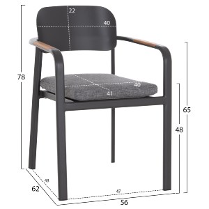 76293 ΣΕΤ ΤΡΑΠΕΖΑΡΙΑΣ ΕΞ.ΧΩΡΟΥ 6 ΘΕΣΕΩΝ ELARA HM10726.01 ΓΚΡΙ ΑΛΟΥΜΙΝΙΟ-ΕΠΕΚΤΕΙΝΟΜΕΝΟ ΤΡΑΠΕΖΙ