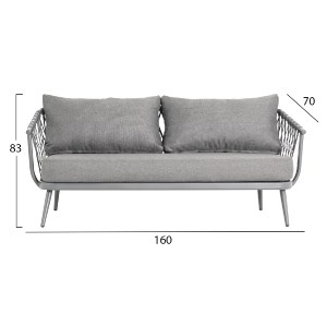 76295 ΣΕΤ ΣΑΛΟΝΙ ΕΞ.ΧΩΡΟΥ 4 ΘΕΣΕΩΝ WILLA HM6505.01 ΑΛΟΥΜΙΝΙΟ-ΣΧΟΙΝΙ-ΜΑΞΙΛΑΡΙΑ ΣΕ ΓΚΡΙ