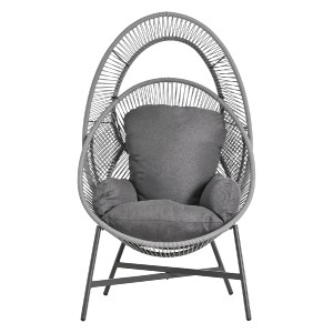 76297 ΠΟΛΥΘΡΟΝΑ-ΦΩΛΙΑ RULER HM6506.01 ΓΚΡΙ ΜΕΤΑΛΛΟ-P.E.RATTAN-ΜΑΞΙΛΑΡΙΑ 90x85x149Υεκ