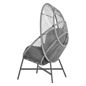 76297 ΠΟΛΥΘΡΟΝΑ-ΦΩΛΙΑ RULER HM6506.01 ΓΚΡΙ ΜΕΤΑΛΛΟ-P.E.RATTAN-ΜΑΞΙΛΑΡΙΑ 90x85x149Υεκ