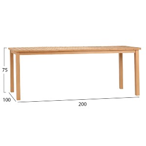 76300 ΤΡΑΠΕΖΙ ΟΡΘΟΓΩΝΙΟ FINTO HM6616 ΞΥΛΟ TEAK--ΦΥΣΙΚΟ 200x100x75Υεκ.