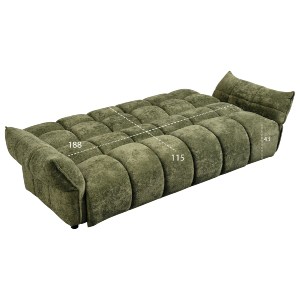 76307 ΚΑΝΑΠΕΣ ΚΡΕΒΑΤΙ MELU HM3314.03 ΠΡΑΣΙΝΟ ΥΦΑΣΜΑ--ΚΑΘΙΣΜΑ POCKET SPRINGS 240-250x90x85Υεκ