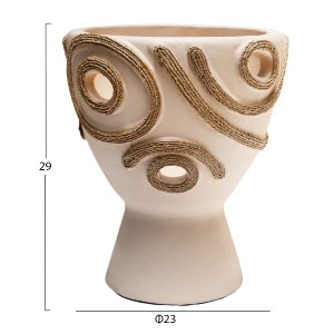 76316 ΕΠΙΤΡΑΠΕΖΙΟ ΔΙΑΚΟΣΜΗΤΙΚΟ ΒΑΖΟ DEAN HM4678.02 ΤΕΡΑΚΟΤΑ ΣΕ ΚΡΕΜ--Φ23x29Υεκ.