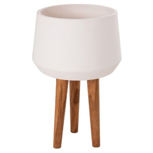 76318 ΓΛΑΣΤΡΑ ΕΣΩΤ.ΧΩΡΟΥ QUAN HM4680.02L FIBER CEMENT ΛΕΥΚΟ--ΒΑΣΗ TEAK Φ38x62Υεκ
