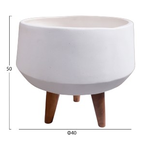 76319 ΓΛΑΣΤΡΑ ΕΣΩΤ.ΧΩΡΟΥ QUAN HM4680.02S FIBER CEMENT ΛΕΥΚΟ--ΒΑΣΗ TEAK Φ40x50Υεκ