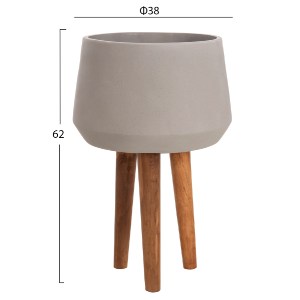 76354 ΓΛΑΣΤΡΑ ΕΣΩΤ.ΧΩΡΟΥ QUAN HM4680.03L FIBER CEMENT ΓΚΡΙ--ΒΑΣΗ TEAK Φ38x62Υεκ