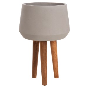 76354 ΓΛΑΣΤΡΑ ΕΣΩΤ.ΧΩΡΟΥ QUAN HM4680.03L FIBER CEMENT ΓΚΡΙ--ΒΑΣΗ TEAK Φ38x62Υεκ