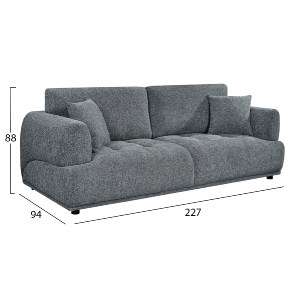 76361 ΚΑΝΑΠΕΣ 3-ΘΕΣΙΟΣ STRUCTO HM3329.01 ΓΚΡΙ ΥΦΑΣΜΑ 227x94x88Υεκ.
