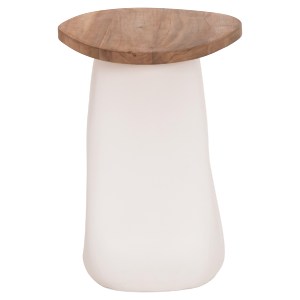 76371 ΒΟΗΘΗΤΙΚΟ ΤΡΑΠΕΖΙ AIDA HM4692.02 FIBER CEMENT ΛΕΥΚΟ--ΞΥΛΟ TEAK TOP 47x60x59Υεκ