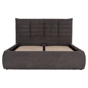 76392 ΚΡΕΒΑΤΙ ΔΙΠΛΟ & ΣΤΡΩΜΑ SANDRA HM10770 ΓΚΡΙ ΥΦΑΣΜΑ ΜΕ ΑΠΟΘ.ΧΩΡΟ--ΓΙΑ 160x200εκ