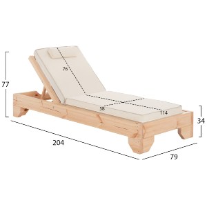 76399 ΞΑΠΛΩΣΤΡΑ ΜΕ ΜΑΞΙΛΑΡΙ ΚΟΡΙΝΟΣ HM10776.60T ΞΥΛΟ ΠΕΥΚΟΥ--TEXTILENE ΕΚΡΟΥ 79x204x77Υεκ