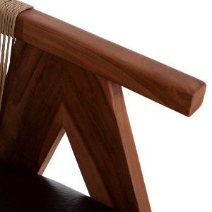76444 ΠΟΛΥΘΡΟΝΑ ΤΡΑΠΕΖΑΡΙΑΣ BRANN HM18238.11 ΞΥΛΟ ΤΕΑΚ-ΚΑΦΕ PU-ΣΧΟΙΝΙ 60x67x76Υεκ.