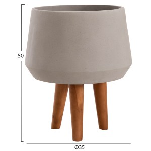 76449 ΓΛΑΣΤΡΑ ΕΣΩΤ.ΧΩΡΟΥ QUAN HM4680.03M FIBER CEMENT ΓΚΡΙ--ΒΑΣΗ TEAK Φ35x50Υεκ