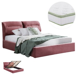 76456 ΚΡΕΒΑΤΙ ΔΙΠΛΟ & ΣΤΡΩΜΑ KENDRA HM10830.02 ΣΑΠΙΟ ΜΗΛΟ ΒΕΛΟΥΔΟ--ΑΠΟΘ.ΧΩΡΟΣ--160x200εκ