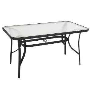 76470 ΤΡΑΠΕΖΙ BRUNO HM5106.03 ΜΑΥΡΟ ΜΕΤΑΛΛΙΚΟ ΜΕ ΓΥΑΛΙΝΗ ΕΠΙΦΑΝΕΙΑ 140Χ80Χ72Υεκ