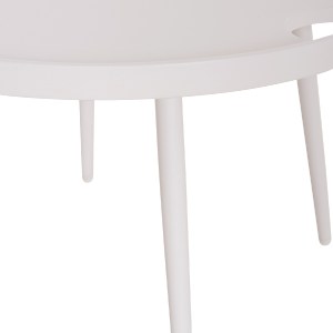 76477 ΤΡΑΠΕΖΙ ΜΕΣΗΣ ΣΤΡΟΓΓΥΛΟ ΕΞ.ΧΩΡΟΥ TEROC HM6434.02 ΑΛΟΥΜΙΝΙΟ ΛΕΥΚΟ Φ70x44Υεκ