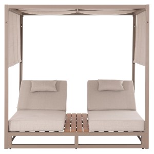 76486 ΔΙΠΛΗ ΞΑΠΛΩΣΤΡΑ ΑΛΟΥΜΙΝΙΟΥ ΠΑΡΑΛΙΑΣ ΜΕ ΣΚΙΑΣΤΡΟ GALLANT HM6097.04 ΚΑΠΟΥΤΣΙΝΟ 2x2x2μ