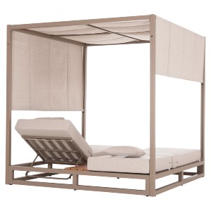 76486 ΔΙΠΛΗ ΞΑΠΛΩΣΤΡΑ ΑΛΟΥΜΙΝΙΟΥ ΠΑΡΑΛΙΑΣ ΜΕ ΣΚΙΑΣΤΡΟ GALLANT HM6097.04 ΚΑΠΟΥΤΣΙΝΟ 2x2x2μ