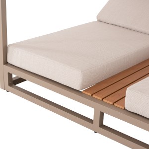 76486 ΔΙΠΛΗ ΞΑΠΛΩΣΤΡΑ ΑΛΟΥΜΙΝΙΟΥ ΠΑΡΑΛΙΑΣ ΜΕ ΣΚΙΑΣΤΡΟ GALLANT HM6097.04 ΚΑΠΟΥΤΣΙΝΟ 2x2x2μ