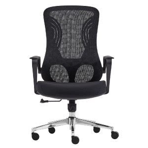 76494 ΚΑΡΕΚΛΑ ΓΡΑΦΕΙΟΥ DECIFER HM1212.01 ΜΑΥΡO MESH-ΒΑΣΗ ΧΡΩΜΙΟΥ 61x60x110Υεκ.