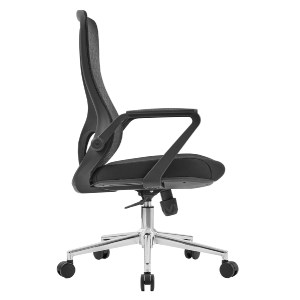 76494 ΚΑΡΕΚΛΑ ΓΡΑΦΕΙΟΥ DECIFER HM1212.01 ΜΑΥΡO MESH-ΒΑΣΗ ΧΡΩΜΙΟΥ 61x60x110Υεκ.
