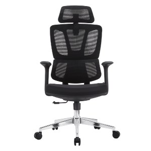 76496 ΚΑΡΕΚΛΑ ΓΡΑΦΕΙΟΥ TASKMASTER HM1216.01 ΜΑΥΡO MESH-ΒΑΣΗ ΧΡΩΜΙΟΥ 69x65x125Υεκ