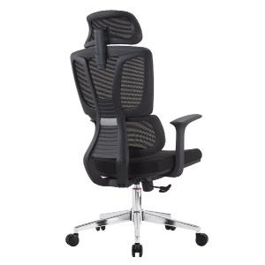 76496 ΚΑΡΕΚΛΑ ΓΡΑΦΕΙΟΥ TASKMASTER HM1216.01 ΜΑΥΡO MESH-ΒΑΣΗ ΧΡΩΜΙΟΥ 69x65x125Υεκ