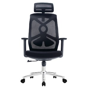 76497 ΚΑΡΕΚΛΑ ΓΡΑΦΕΙΟΥ FLEXORA HM1213.01 ΜΑΥΡO MESH-ΒΑΣΗ ΧΡΩΜΙΟΥ 60x63x125Υεκ