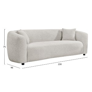 76501 ΚΑΝΑΠΕΣ 3-ΘΕΣΙΟΣ NORD HM3321.02 ΑΝΟΙΧΤΟ ΜΠΕΖ ΥΦΑΣΜΑ 230x96x75Υεκ.