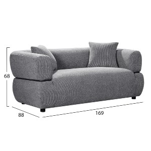 76506 ΚΑΝΑΠΕΣ 2-ΘΕΣΙΟΣ ARCTIS HM3328.01 ΓΚΡΙ ΥΦΑΣΜΑ 169x88x68Υεκ.