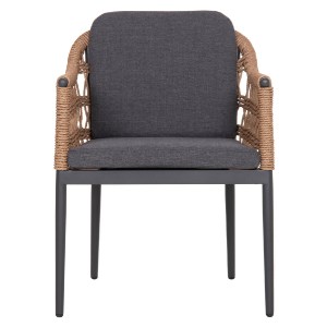 76511 ΠΟΛΥΘΡΟΝΑ BOXER HM6556.01 ΑΛΟΥΜΙΝΙΟ & OLEFIN ΓΚΡΙ-TWIST WICKER 58x60x80Yεκ