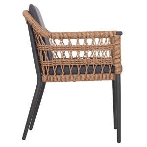 76511 ΠΟΛΥΘΡΟΝΑ BOXER HM6556.01 ΑΛΟΥΜΙΝΙΟ & OLEFIN ΓΚΡΙ-TWIST WICKER 58x60x80Yεκ