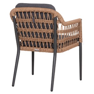 76511 ΠΟΛΥΘΡΟΝΑ BOXER HM6556.01 ΑΛΟΥΜΙΝΙΟ & OLEFIN ΓΚΡΙ-TWIST WICKER 58x60x80Yεκ