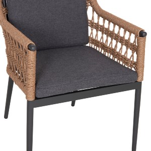 76511 ΠΟΛΥΘΡΟΝΑ BOXER HM6556.01 ΑΛΟΥΜΙΝΙΟ & OLEFIN ΓΚΡΙ-TWIST WICKER 58x60x80Yεκ