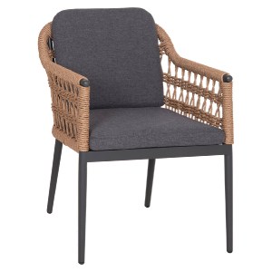 76511 ΠΟΛΥΘΡΟΝΑ BOXER HM6556.01 ΑΛΟΥΜΙΝΙΟ & OLEFIN ΓΚΡΙ-TWIST WICKER 58x60x80Yεκ