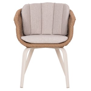 76516 ΠΟΛΥΘΡΟΝΑ VICTUS HM6559.02 ΑΛΟΥΜΙΝΙΟ & OLEFIN ΜΠΕΖ-TWIST WICKER 60x62x76Yεκ