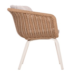 76516 ΠΟΛΥΘΡΟΝΑ VICTUS HM6559.02 ΑΛΟΥΜΙΝΙΟ & OLEFIN ΜΠΕΖ-TWIST WICKER 60x62x76Yεκ