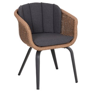 76517 ΠΟΛΥΘΡΟΝΑ VICTUS HM6559.01 ΑΛΟΥΜΙΝΙΟ & OLEFIN ΓΚΡΙ-TWIST WICKER 60x62x76Yεκ