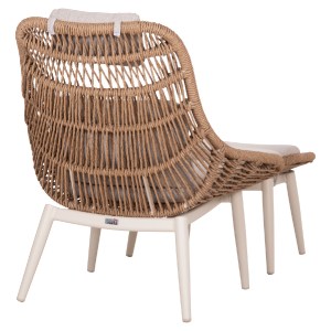 76518 ΠΟΛΥΘΡΟΝΑ LOUNGE ΜΕ ΥΠΟΠΟΔΙΟ REMVAZZO HM6561.02 ΑΛΟΥΜΙΝΙΟ ΜΠΕΖ--WICKER 90x85x96Υεκ