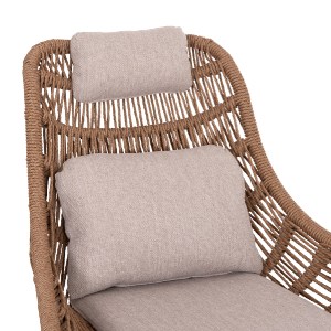76518 ΠΟΛΥΘΡΟΝΑ LOUNGE ΜΕ ΥΠΟΠΟΔΙΟ REMVAZZO HM6561.02 ΑΛΟΥΜΙΝΙΟ ΜΠΕΖ--WICKER 90x85x96Υεκ