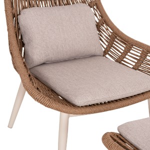 76518 ΠΟΛΥΘΡΟΝΑ LOUNGE ΜΕ ΥΠΟΠΟΔΙΟ REMVAZZO HM6561.02 ΑΛΟΥΜΙΝΙΟ ΜΠΕΖ--WICKER 90x85x96Υεκ