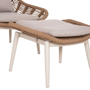 76518 ΠΟΛΥΘΡΟΝΑ LOUNGE ΜΕ ΥΠΟΠΟΔΙΟ REMVAZZO HM6561.02 ΑΛΟΥΜΙΝΙΟ ΜΠΕΖ--WICKER 90x85x96Υεκ