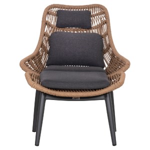 76519 ΠΟΛΥΘΡΟΝΑ LOUNGE ΜΕ ΥΠΟΠΟΔΙΟ REMVAZZO HM6561.01 ΑΛΟΥΜΙΝΙΟ ΓΚΡΙ--WICKER 90x85x96Υεκ