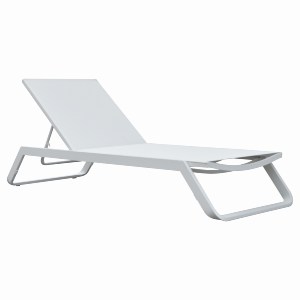 76525 ΞΑΠΛΩΣΤΡΑ ΑΛΟΥΜΙΝΙΟΥ MARIMAR HM6562.02 ΣΚΕΛΕΤΟΣ & TEXTILENE ΛΕΥΚΟ 218x67x31Υεκ