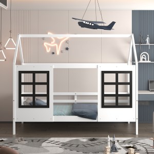 76551 ΠΑΙΔΙΚΟ ΚΡΕΒΑΤΙ τ.MONTESSORI DOMER HM742.01 ΞΥΛΟ ΠΕΥΚΟΥ ΛΕΥΚΟ--ΓΙΑ 90x190εκ