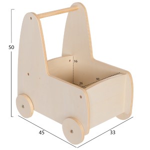 76553 ΠΑΙΔΙΚΟ ΤΡΟΛΕΥ/ΚΑΡΟΤΣΑΚΙ RICKI HM18341.01 MDF & ΚΟΝΤΡΑΠΛΑΚΕ ΦΥΣΙΚΟ 33x45x50Υεκ