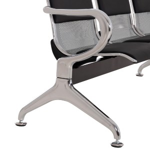 76583 ΚΑΘΙΣΜΑ ΑΝΑΜΟΝΗΣ Τ.ΑΕΡΟΔΡΟΜΙΟΥ 3ΘΕΣΙΟ AVIATOR HM18400 ΜΕΤΑΛΛΟ ΜΕ PU ΜΑΥΡΟ 172x55x76Υ