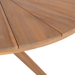 76622 ΤΡΑΠΕΖΙ ΤΡΑΠΕΖΑΡΙΑΣ ΣΤΡΟΓΓΥΛΟ CORTEN HM6443 ΞΥΛΟ ΑΚΑΚΙΑΣ ΣΕ ΦΥΣΙΚΟ Φ140x76Υεκ.